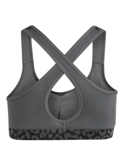 adidas Kids' Future Icons Optime Medium Support Sports Bra, Black/Grey Six/Grey Four - view 2, Black/Grey Six/Grey Four