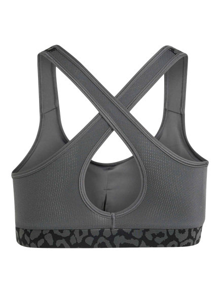 adidas Kids' Future Icons Optime Medium Support Sports Bra, Black/Grey Six/Grey Four - view 2, Black/Grey Six/Grey Four