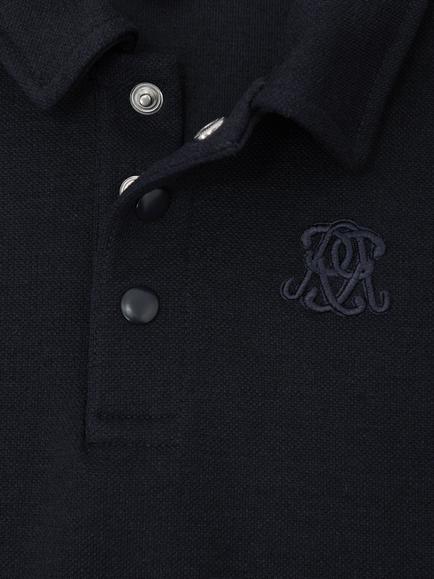 Reiss Kids' Willard Long Sleeve Polo Shirt - view 2, Navy Blue