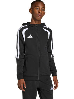 adidas Kids' Tiro26 League Full Zip Hoodie, Black/White, Black/White