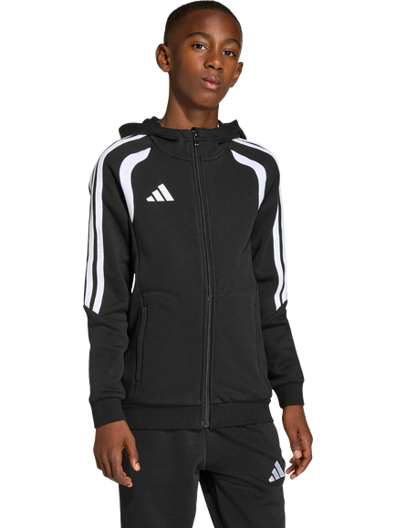 adidas Kids' Tiro26 League Full Zip Hoodie, Black/White, Black/White