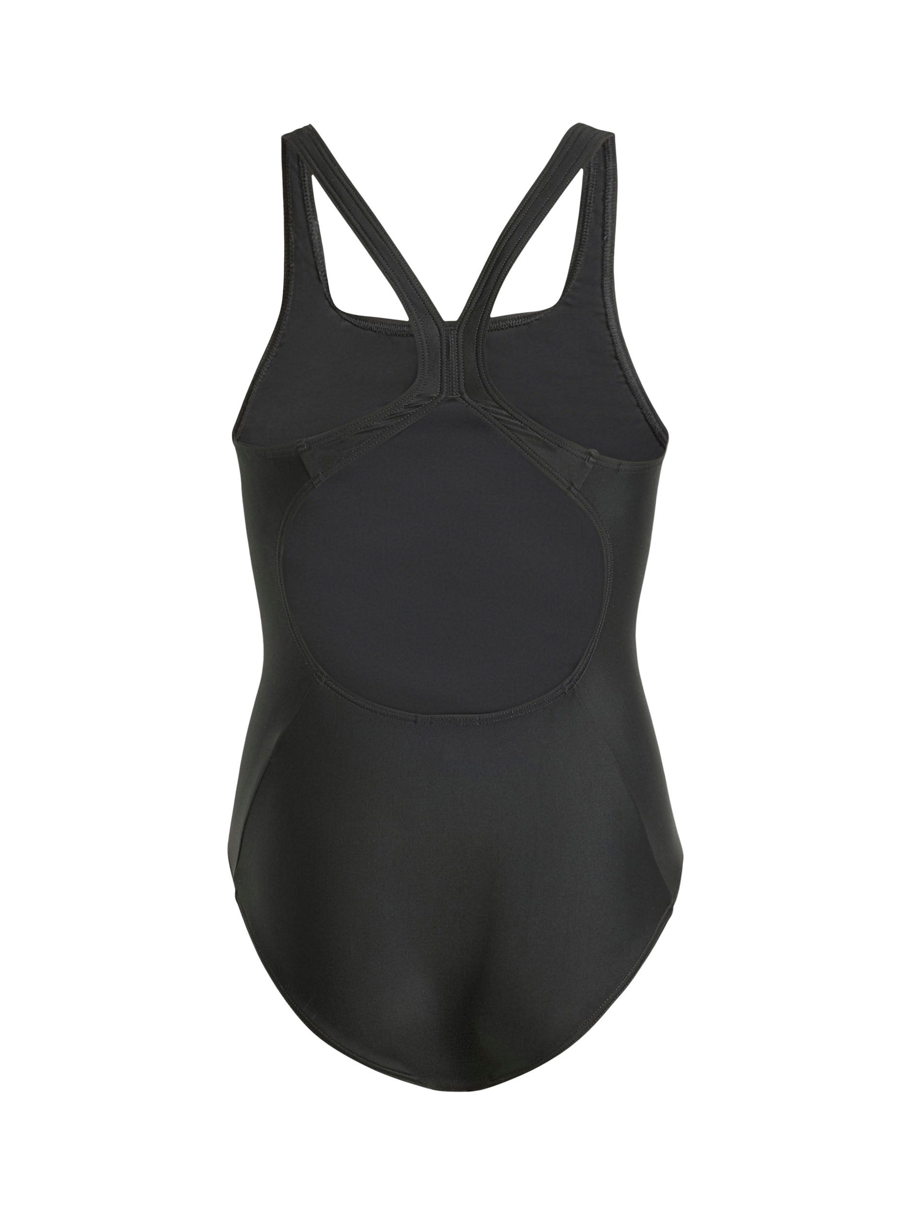 Product image 2 of 5, which shows adidas Kids' 3-Stripe Swimsuit, Black/White, 5-6 years
