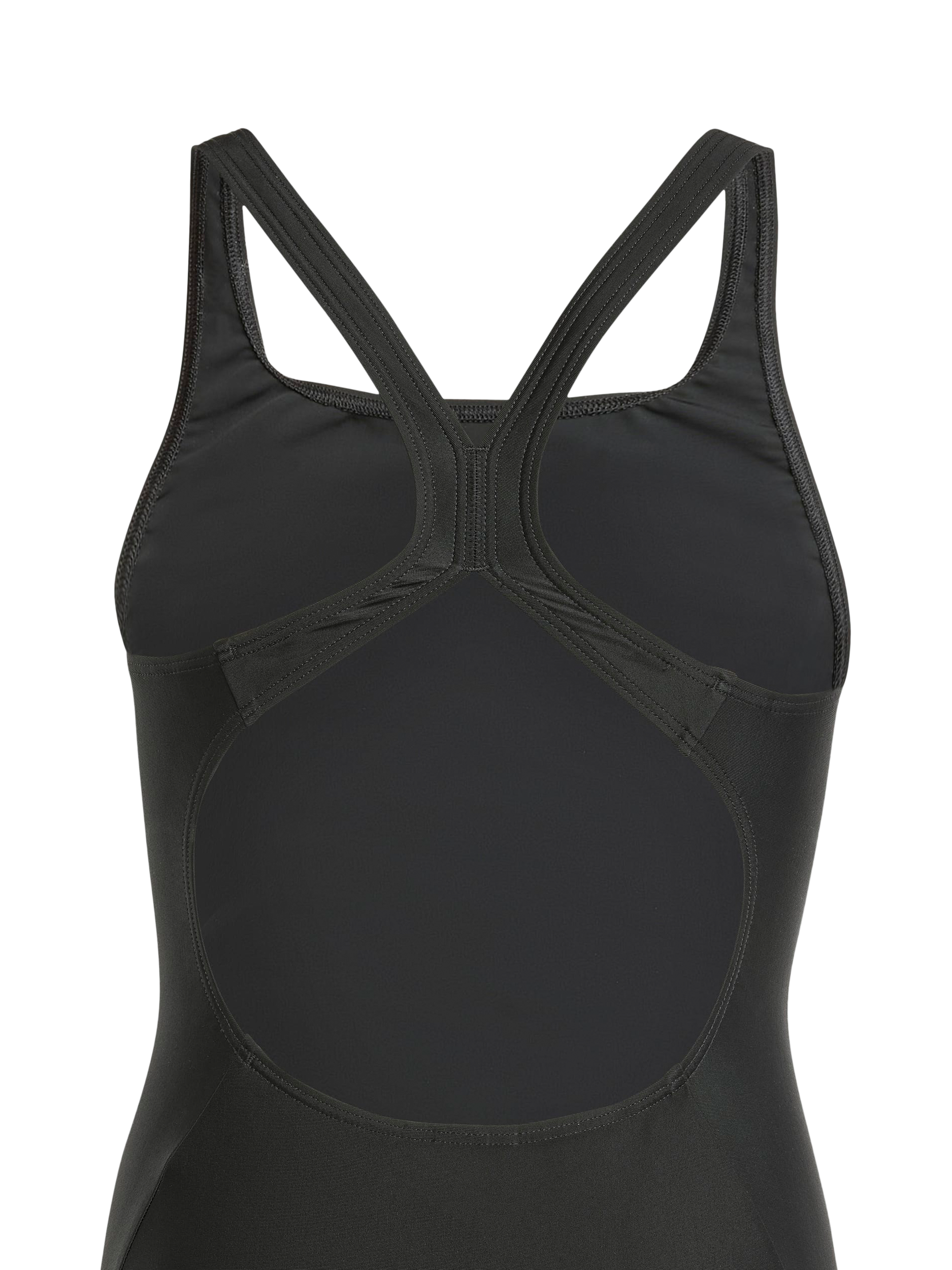 Product image 4 of 5, which shows adidas Kids' 3-Stripe Swimsuit, Black/White, 5-6 years