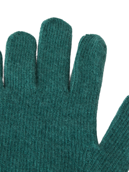 Benetton Knit Gloves - view 2, Green