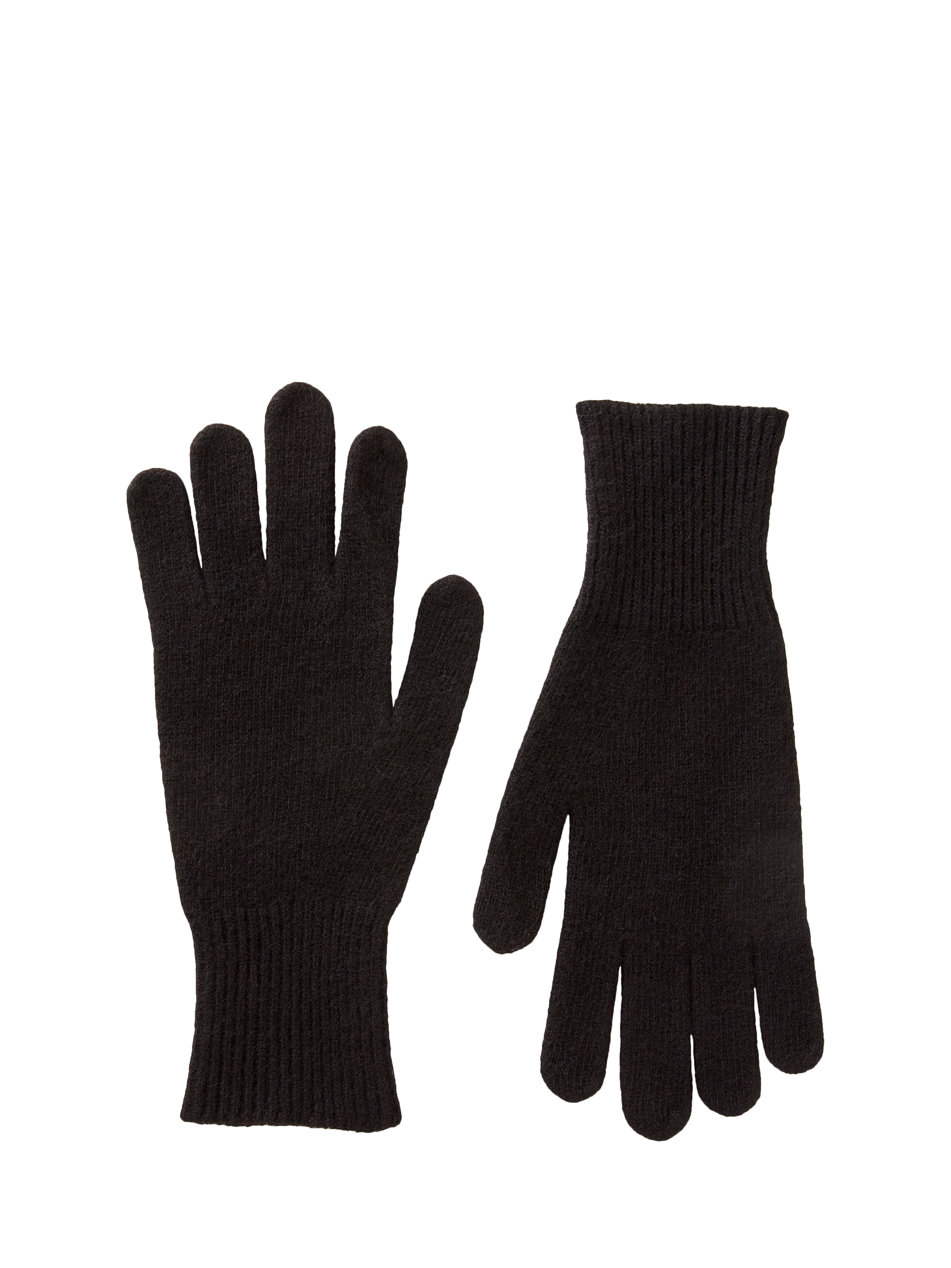 Product image 1 of 3, which shows Benetton Knit Gloves, Black, One Size