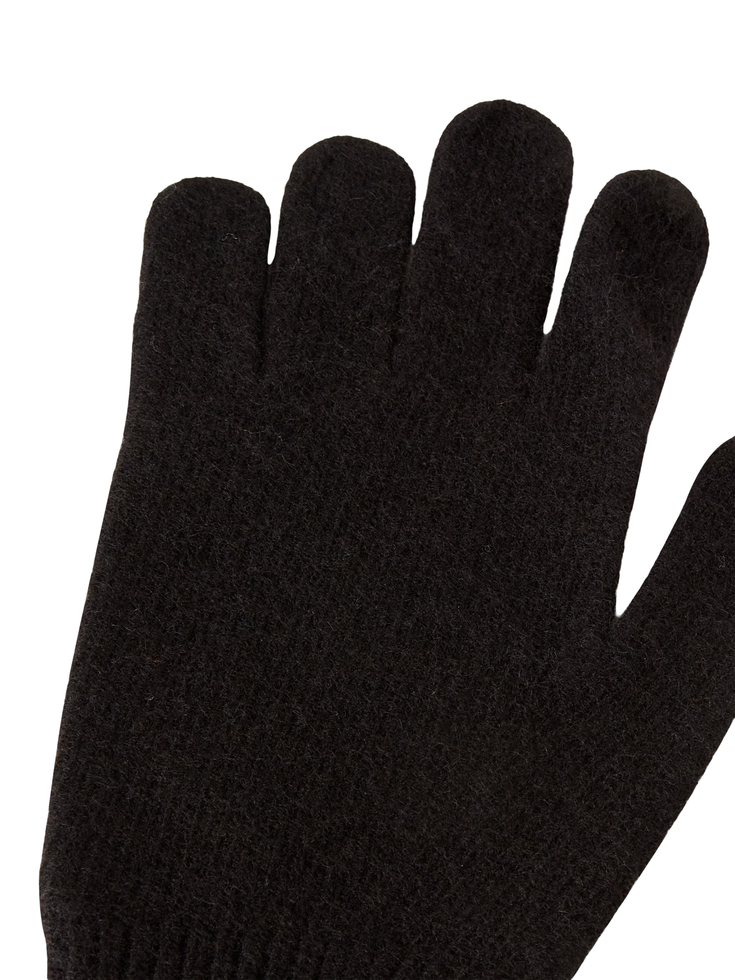 Product image 2 of 3, which shows Benetton Knit Gloves, Black, One Size
