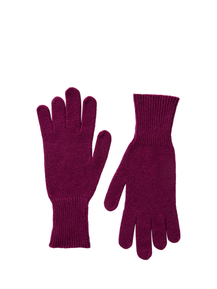 Benetton Knit Gloves, Plum