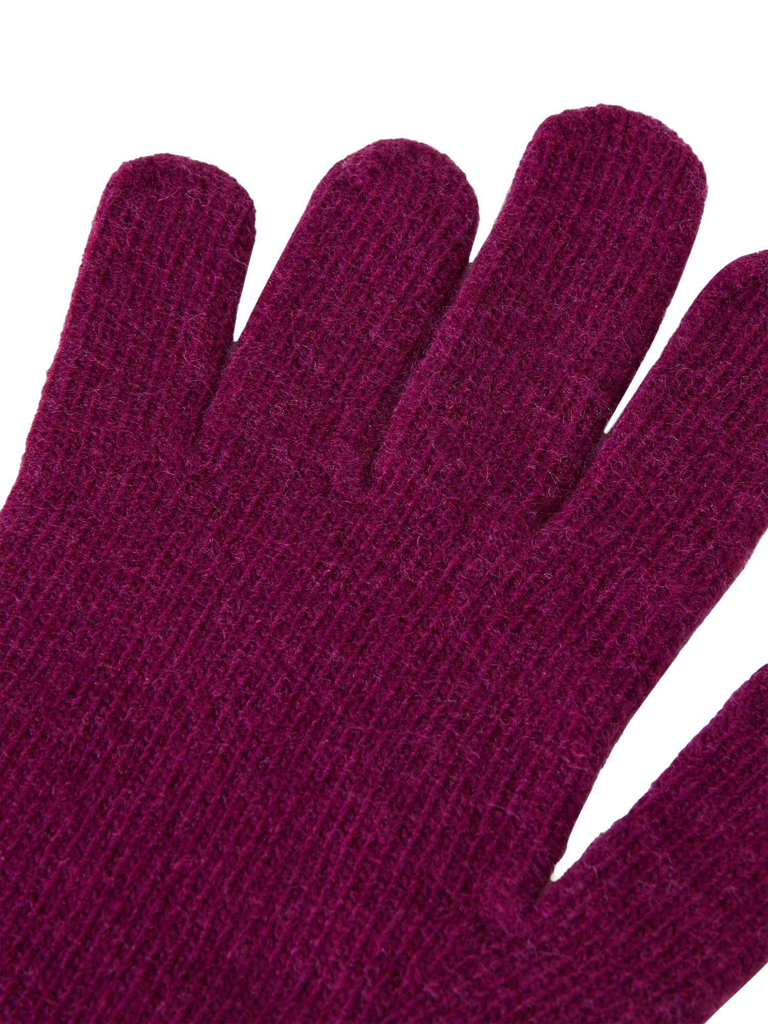 Product image 2 of 3, which shows Benetton Knit Gloves, Plum, One Size