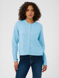 KAFFE Niel Crew Neck Cardigan, Blue, Blue