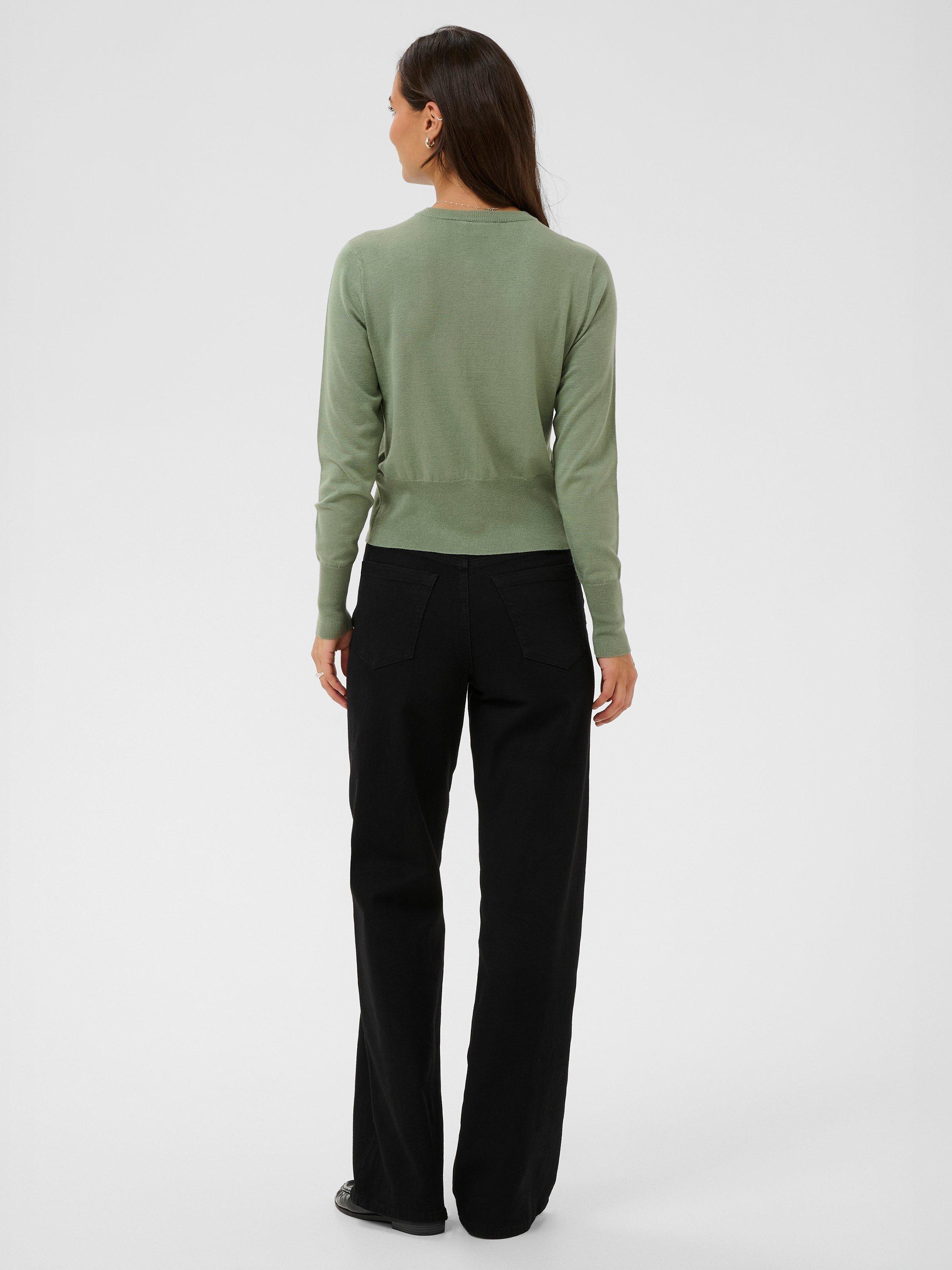 Product image 2 of 6, which shows KAFFE Lizza Crew Neck Cardigan, Green, XS