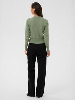 KAFFE Lizza Crew Neck Cardigan, Green - view 2, Green