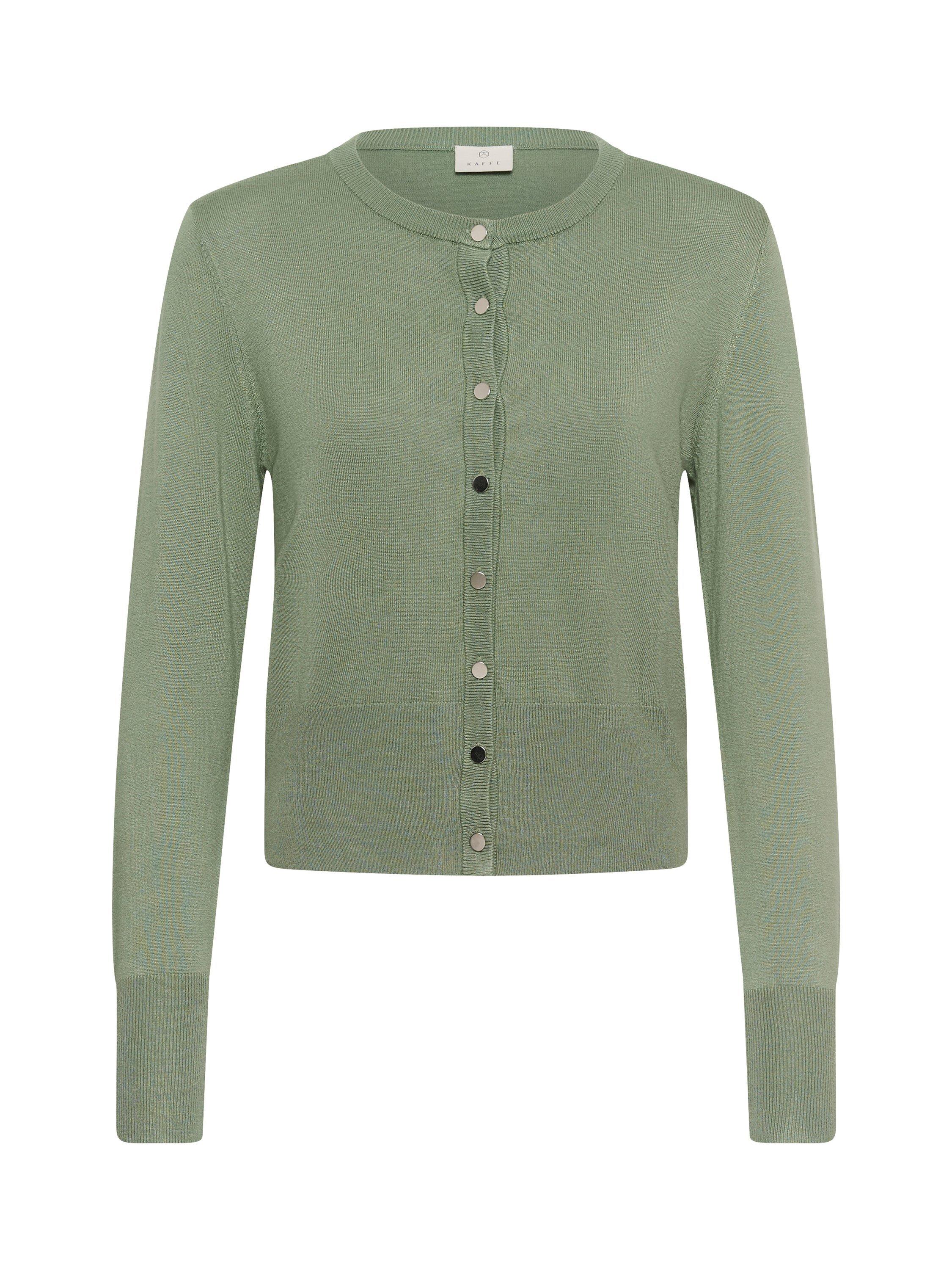 Product image 5 of 6, which shows KAFFE Lizza Crew Neck Cardigan, Green, XS