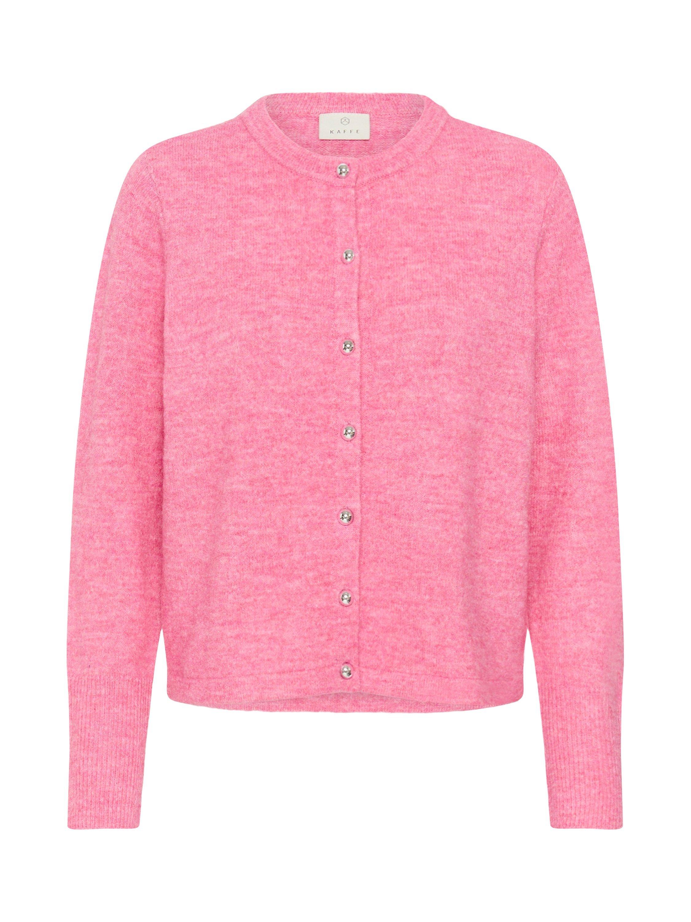 Product image 5 of 6, which shows KAFFE Niel Crew Neck Cardigan, Pink, XS