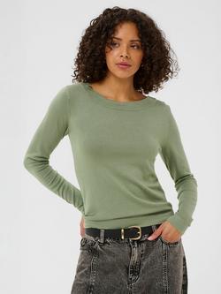 KAFFE Lizza Boat Neck Jumper, Green, Green