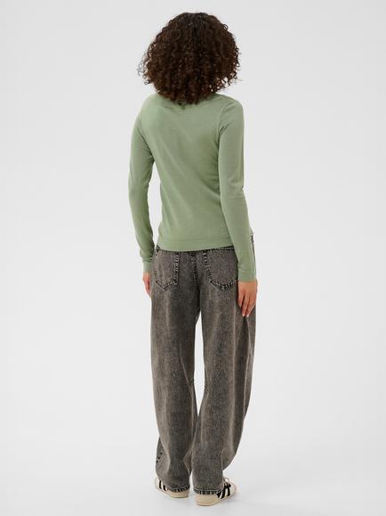 KAFFE Lizza Boat Neck Jumper, Green - view 2, Green