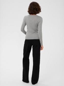KAFFE Malou V-Neck Jumper, Grey - view 2, Grey