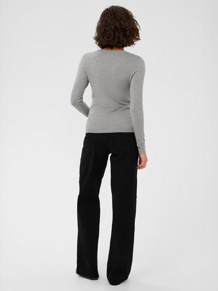 KAFFE Malou V-Neck Jumper, Grey - view 2, Grey