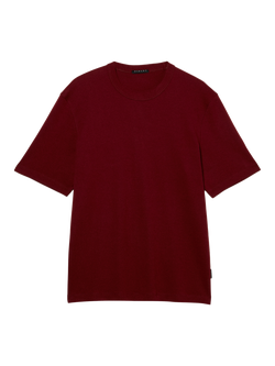 SISLEY Cotton Regular Fit Short Sleeve T-Shirt, Plum, Plum