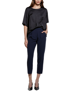 SISLEY High Waist Cropped Trousers, Night Blue, Night Blue