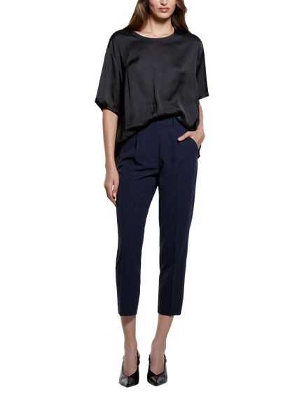 SISLEY High Waist Cropped Trousers, Night Blue, Night Blue