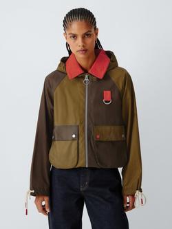 Barbour Drew Colour Block Wax Jacket, Brown Multi, Brown Multi