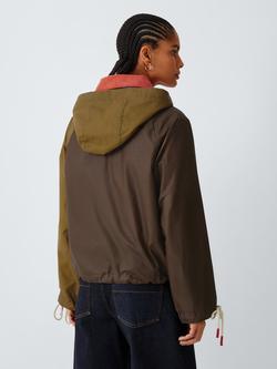 Barbour Drew Colour Block Wax Jacket, Brown Multi - view 2, Brown Multi