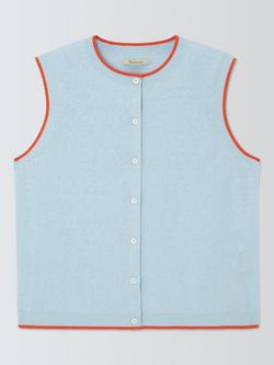 Barbour Maia Colour Block Knit Vest Top, Light Blue, Light Blue