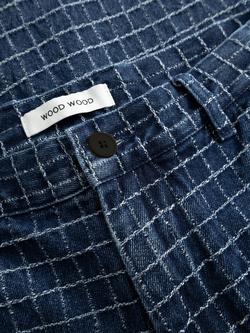 Wood Wood Luca Relaxed Fit Denim Shorts, Denim Check - view 2, Denim Check