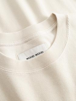 Wood Wood Gary Cotton Rich Waffle Oversized T-Shirt, Silver Birch - view 2, Silver Birch