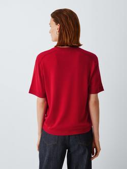 John Lewis J. Lewis Merino Wool Blend Knit T-Shirt, Red - view 2, Red