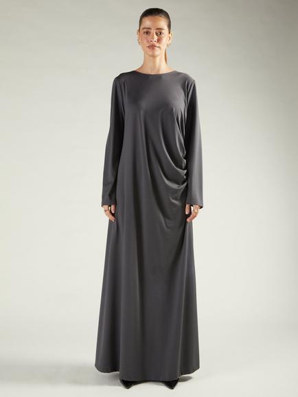 Aab Side Pleat Maxi Dress, Charcoal