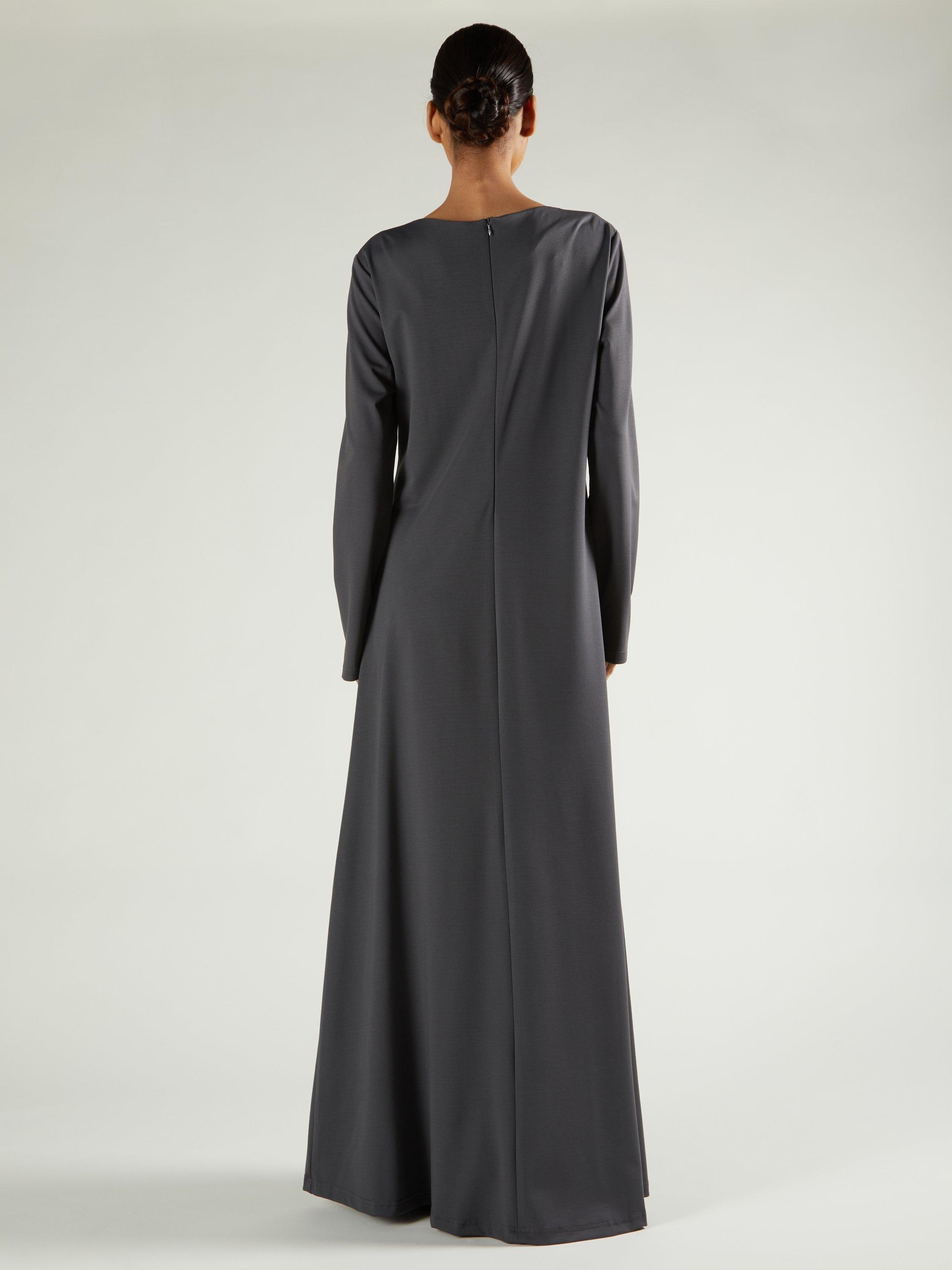 Product image 5 of 5, which shows Aab Side Pleat Maxi Dress, Charcoal, S Reg