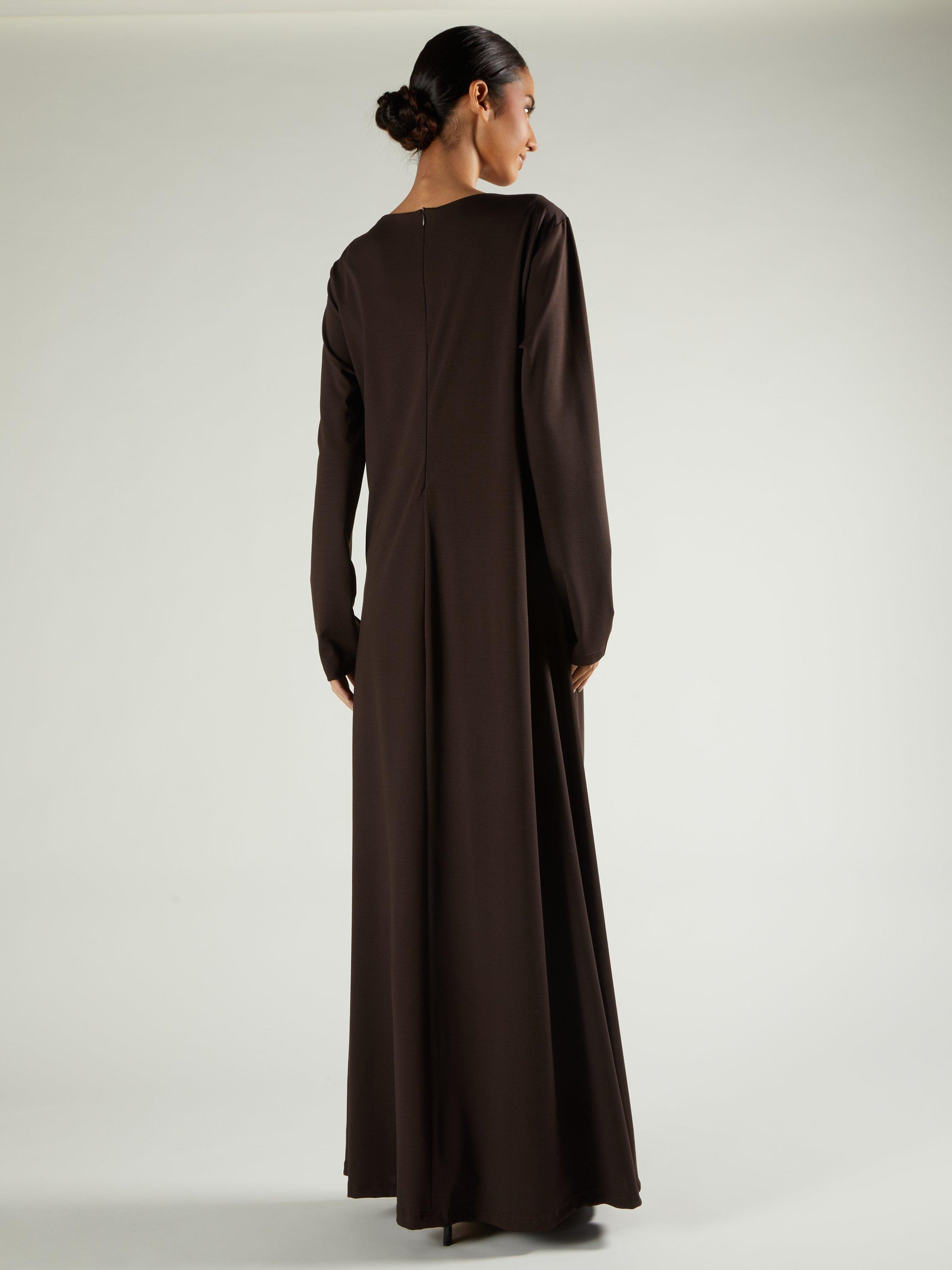 Product image 6 of 6, which shows Aab Side Pleat Maxi Dress, Dark Brown, S Reg