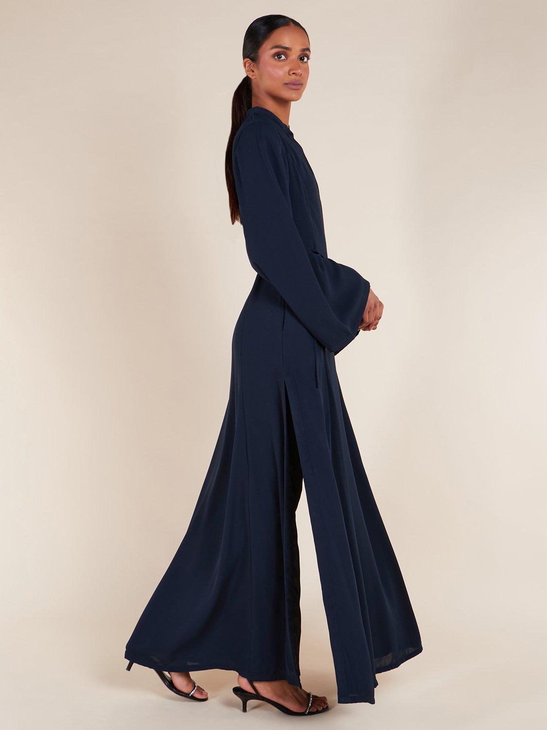 Product image 4 of 6, which shows Aab Side Tie Maxi Dress, Navy, S Reg