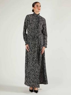 Aab Winter Wisteria Shirt Maxi Dress, Black/Multi - view 2, Black/Multi