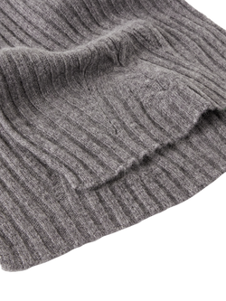 Benetton Flat Ribbed Wool Rich Scarf - view 2, Grey
