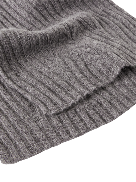 Benetton Flat Ribbed Wool Rich Scarf - view 2, Grey