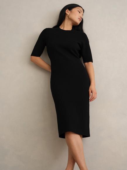 Hobbs Bridget Knitted Dress, Black, Black