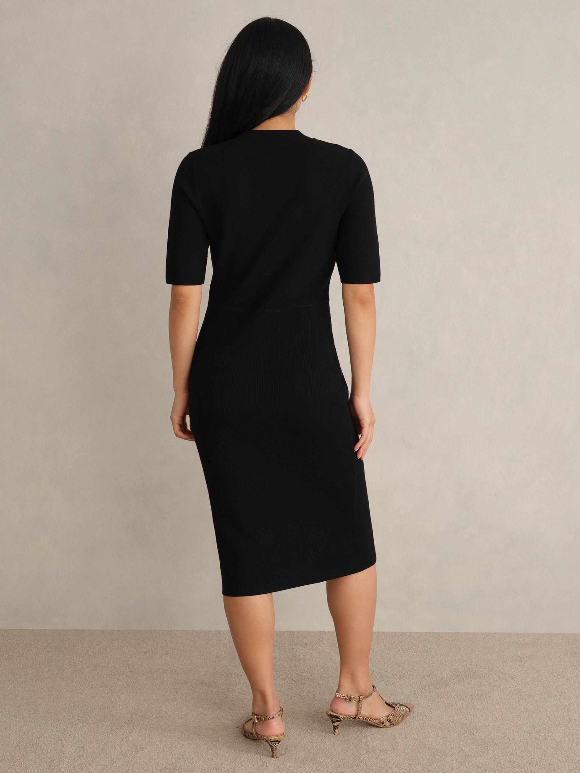 Product image 2 of 6, which shows Hobbs Bridget Knitted Dress, Black, 10