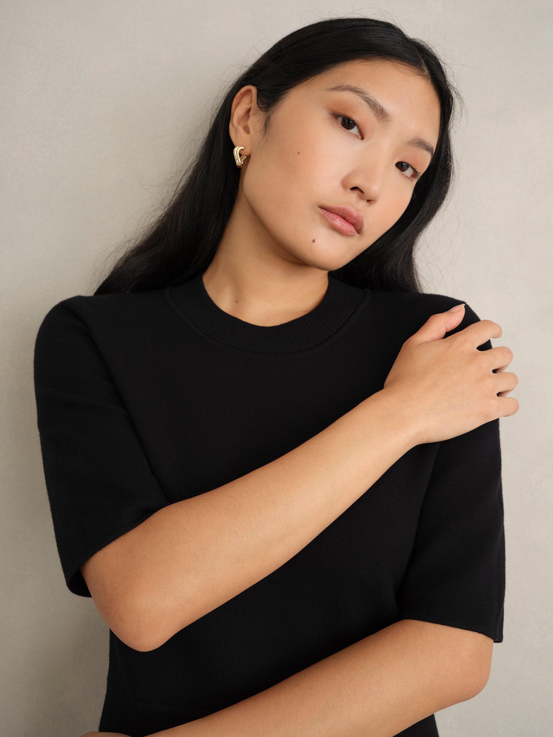 Product image 3 of 6, which shows Hobbs Bridget Knitted Dress, Black, 10