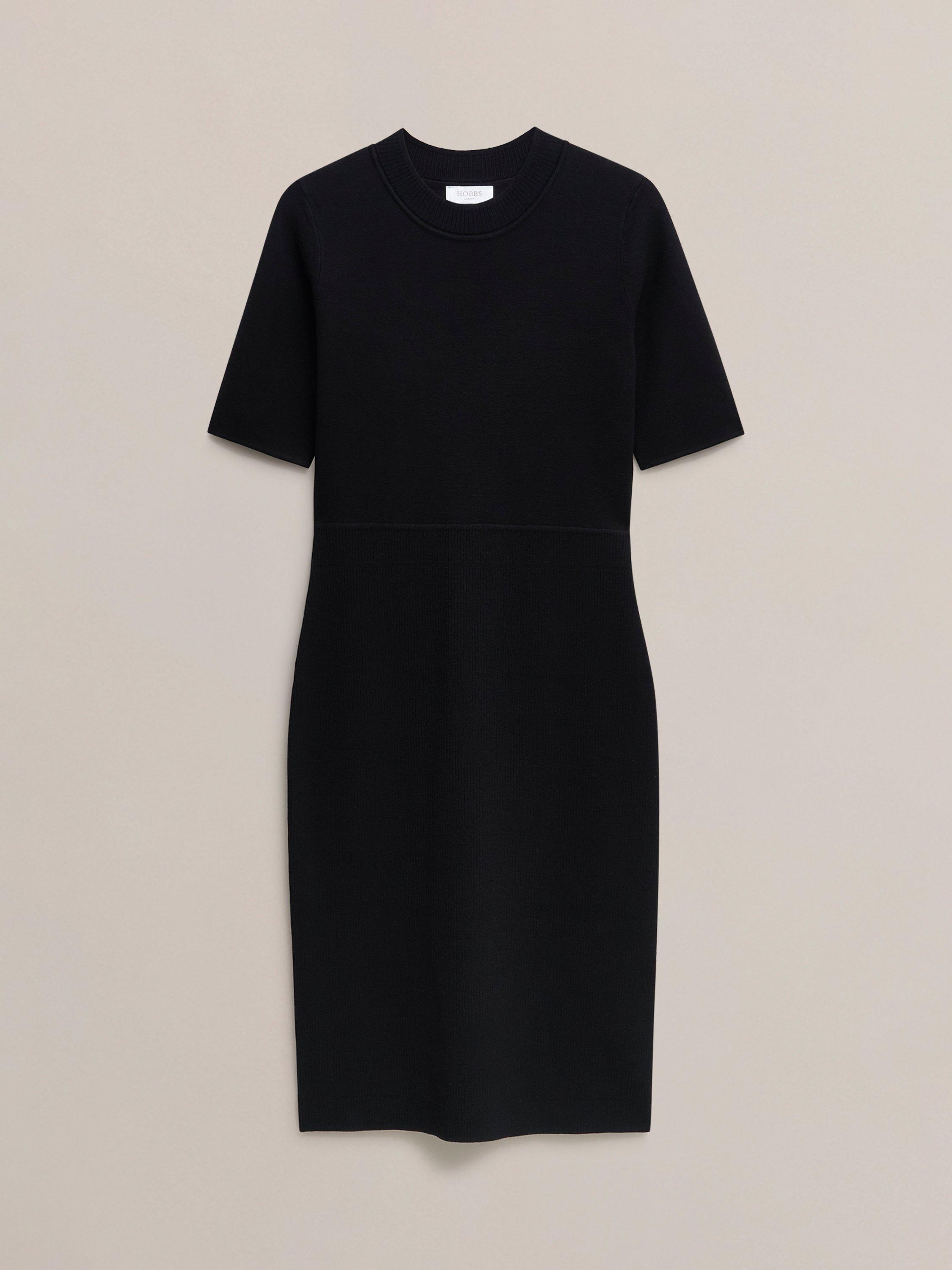 Product image 4 of 6, which shows Hobbs Bridget Knitted Dress, Black, 10