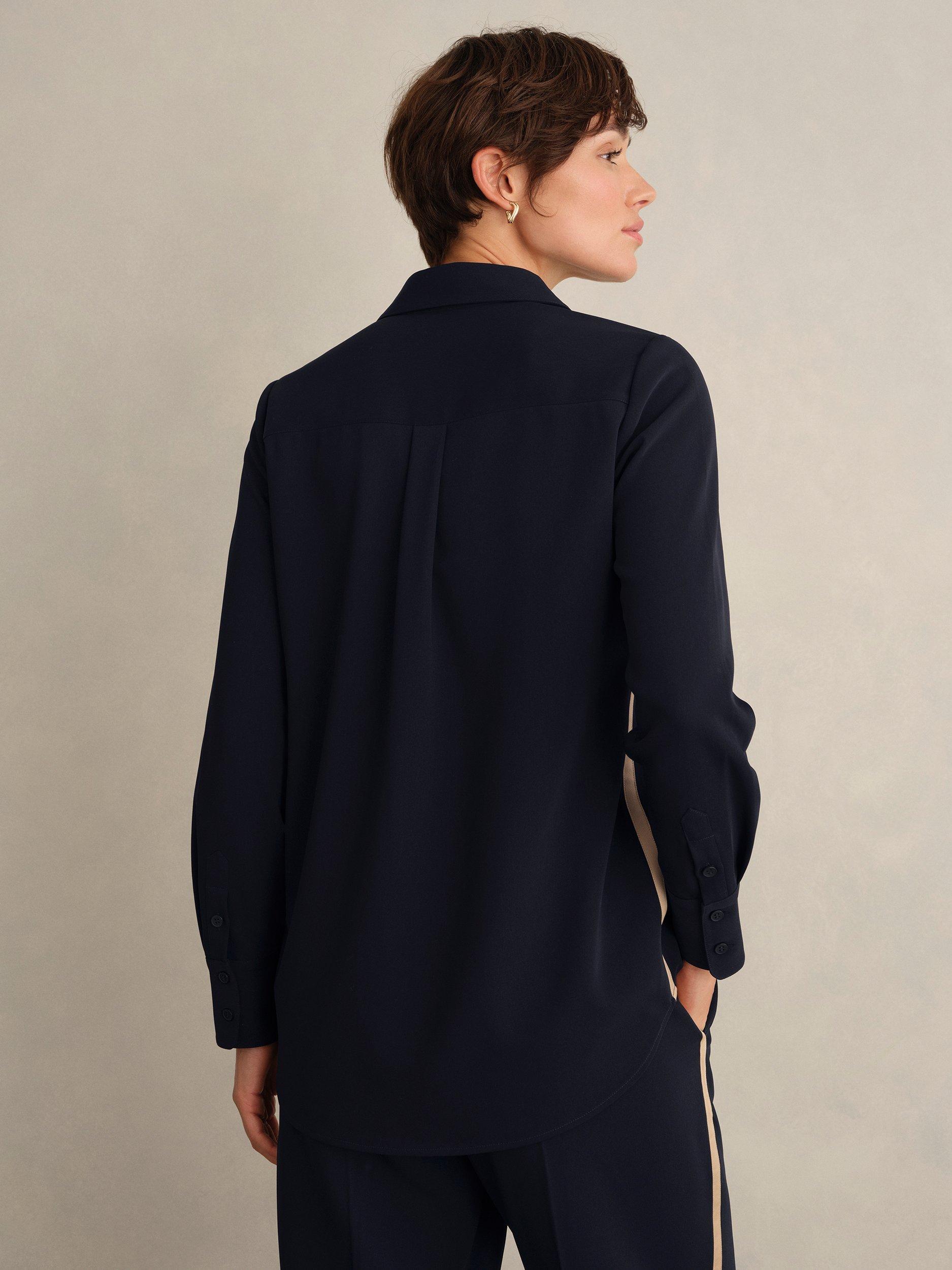 Product image 2 of 6, which shows Hobbs Hadley Long Sleeve Shirt, Navy, 10