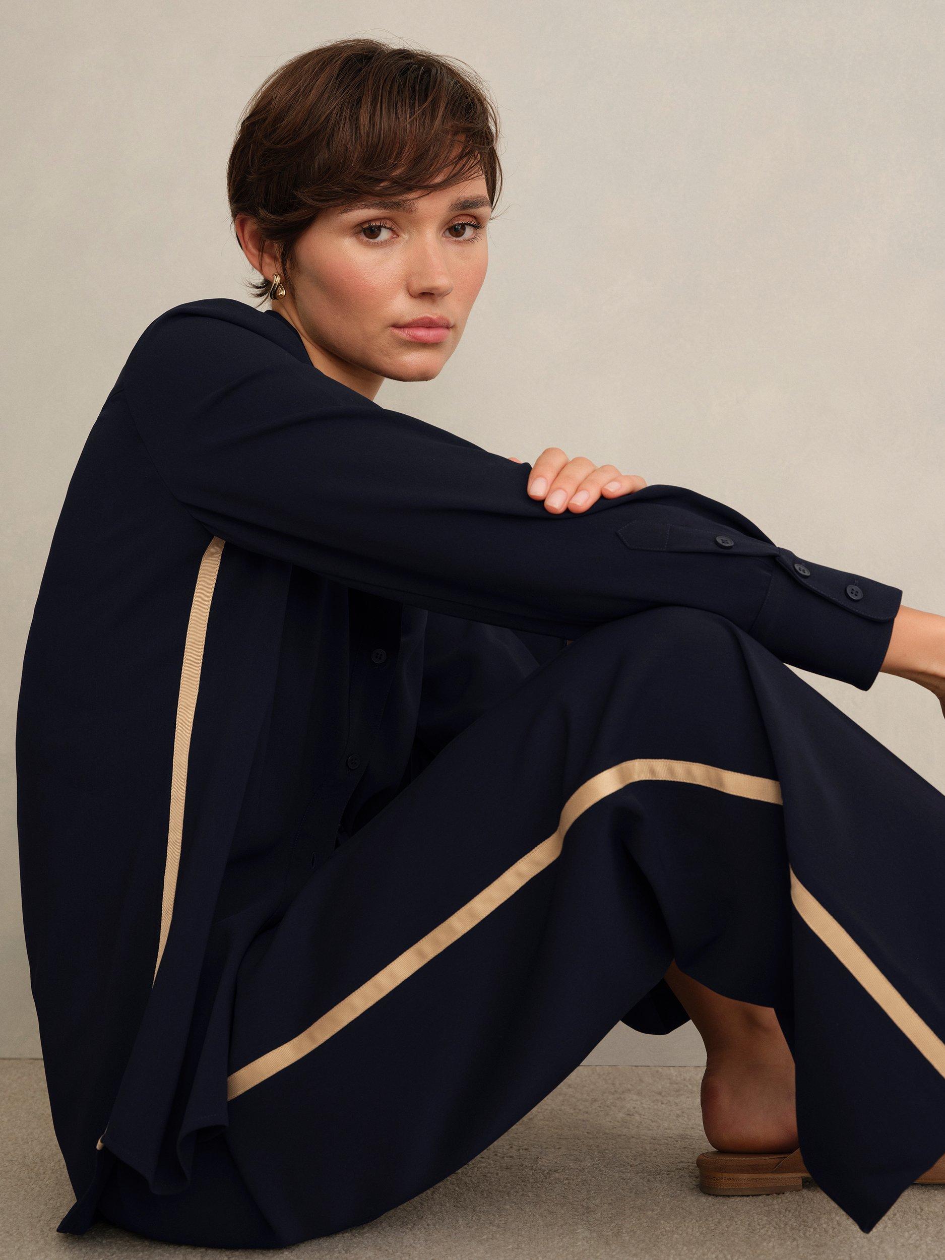 Product image 5 of 6, which shows Hobbs Hadley Long Sleeve Shirt, Navy, 10