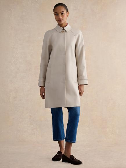 Hobbs Petite Vivienne Trench Coat, Buff Grey, Buff Grey