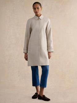 Hobbs Vivienne Single Breasted Trench Coat, Buff Grey, Buff Grey