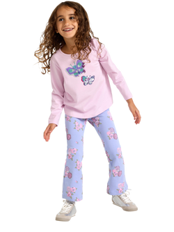 Lindex Kids' Cotton Long Sleeve Butterfly Embellished Top - view 2, Dusty Pink
