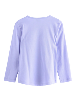 Lindex Kids' Cotton Long Sleeve Butterfly Embellished Top - view 2, Light Blue