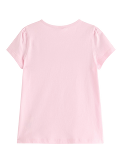 Lindex Kids' Cotton Necklace Print Short Sleeve Top, Light Pink - view 2, Light Pink