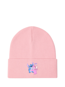 Lindex Kids' Knitted Lilo & Stitch Beanie Hat, Light Pink, Light Pink