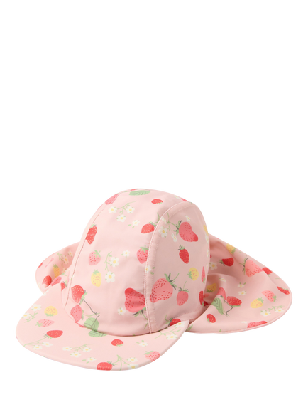 Lindex Baby UPF 50+ Strawberry Print Sun Hat, Light Dusty Pink, Light Dusty Pink